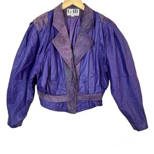 Vintage G-III Purple Rain Genuine Leather Jacket‎ 80s Women’s Sz Medium